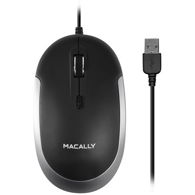 Macally Macally Silent Usb Mouse Wired For Apple Mac or Windows Pc Laptop/Desktop Computer Slim and Compact Mice Design with Optical Sensor and Dpi