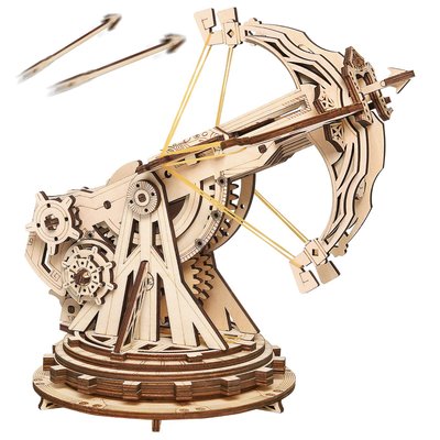Etokfoks 3D Wooden Catapult Model Kit Mechanical Puzzle for Adults 1 Kit Precision Laser Cut Plywood Rotatable Launcher DIY Gift one_size