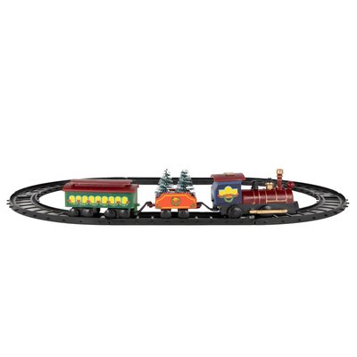 Northlight Animated Christmas Train Set Carrying Frosted Pine Trees - 9-Piece one_size | NORTHLIGHT XH93267
