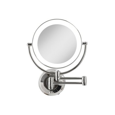 Polished Chrome 10x Magnifying Wall-Mounted Vanity Mirror with Light