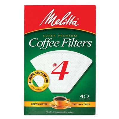 Melitta No. 4 Paper Cone White Coffee Filters 12-Cup 40-Count one_size | 624404