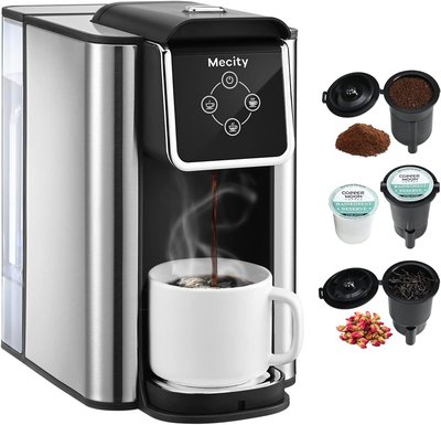 Mecity 3 in 1 Coffee Maker K Cup and Ground Compatible 50oz Reservoir 1150W one_size | KC101-BLACK