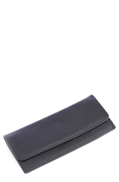 ROYCE New York Personalized RFID Blocking Leather Clutch Wallet in Black - Silver Foil at Nordstrom
