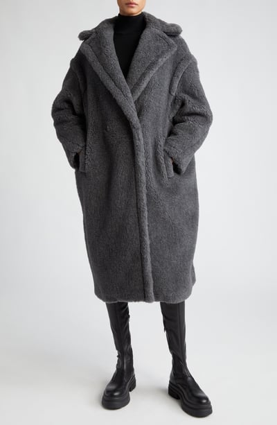 Max Mara Teddy Bear Icon Coat in Medium Grey at Nordstrom, Size Small