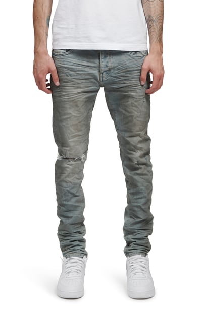 PURPLE BRAND PURPLE Ripped Skinny Fit Jeans in Light Dirty Wax at Nordstrom, Size 40