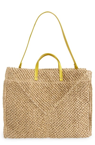 Clare V. Simple Woven Raffia Tote Bag in Dune Raffia at Nordstrom