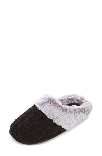FLOOPI Faux Shearling Lined Slipper in Black at Nordstrom Rack, Size Large