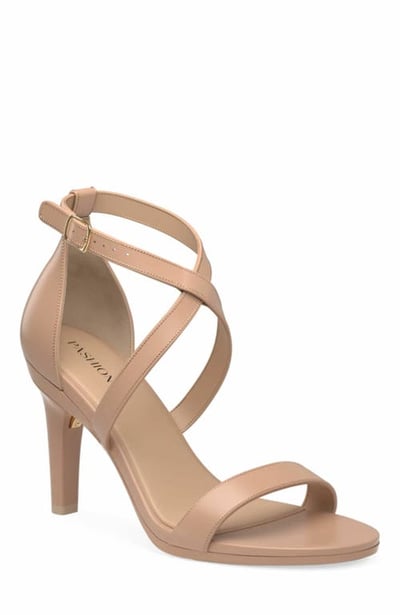Pashion Footwear The Sandal 4" Stiletto Heel in Latte Leather at Nordstrom, Size 11