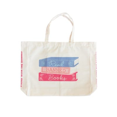 Jollity & Co Book Club Read Banned Books Large Canvas Tote Bags in Assorted Pre-Pack at Nordstrom