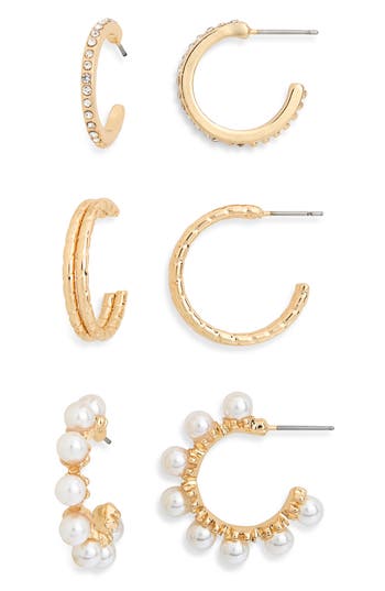 Panacea 3-Pack Hoop Earrings in Gold at Nordstrom Rack