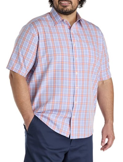 Untuckit Fit by Dxl Big & Tall Ravenwood Plaid Sport Shirt in Blue at Nordstrom, Size 4X Big