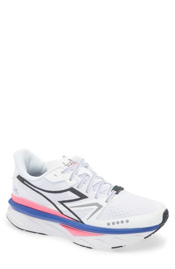 Diadora ATOMO V7000-2 Running Shoe in White/Surt The Web/Pink Fluo at Nordstrom Rack
