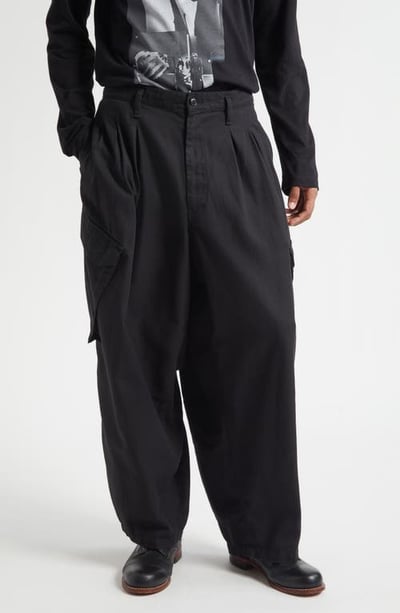 Yohji Yamamoto 12Tuck Cargo Work Pants in Black at Nordstrom