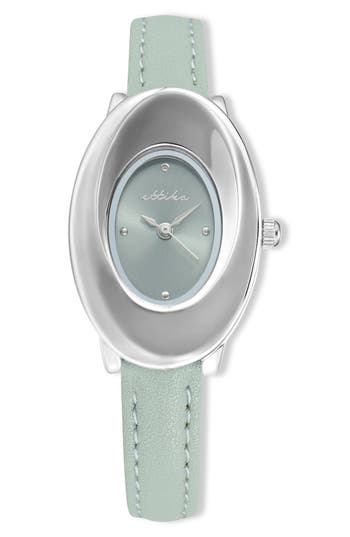 Ettika Thick Dome Quartz Leather Strap Watch, 24mm x 36.8mm in Seafoam at Nordstrom Rack