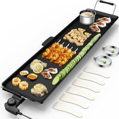 Costway Electric Xl Teppanyaki Table Grill 73 X 23Cm Non-Stick Griddle Bbq Hot Plate