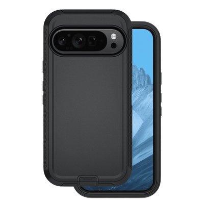 Entronix - Heavy Duty Phone Case for Google Pixel 10 and 10 Pro - Ultimate Triple-Layer Protection - Black