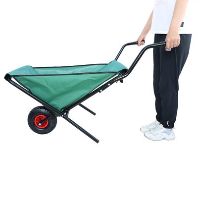 APRILSOUL - Folding Yard Garden Wheelbarrow Foldable Lightweight Gardening Heavy Duty Oxford Cloth Lawn Cart - Green