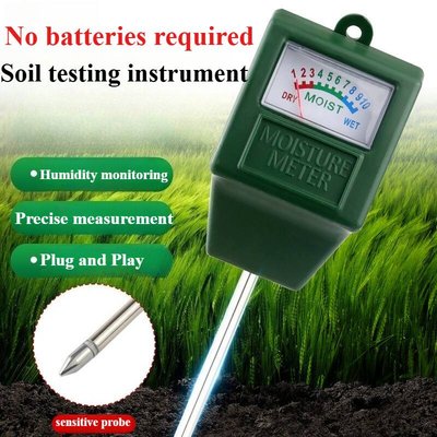 Auledio - A soil moisture meter, hygrometer moisture sensor soil test, suitable for garden, lawn (no battery required - Green