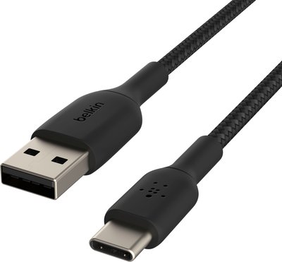 Belkin - BOOST↑CHARGE Braided USB-C to USB-A Cord 3.3ft for iPhone 17 Series, Samsung, Google Pixel 9 & 10, iPad Pro & More - Black