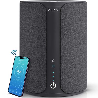 Miko - Ibuki 2.0 Smart Air Purifier with H13 HEPA Filter, App Control, Ionizer, Aromatherapy, for Rooms up to 1500 sq ft - Black
