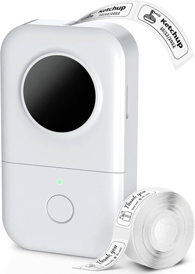 Phomemo - D30 Portable Label Maker for Home and Office 0.59 inch label width - White