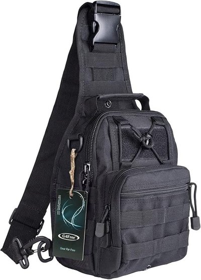 Vulpecula Spade - Outdoor Tactical Bag Backpack, Military Sport Bag Pack Sling Shoulder Backpack Tactical Bag for Every Day Carry - Black