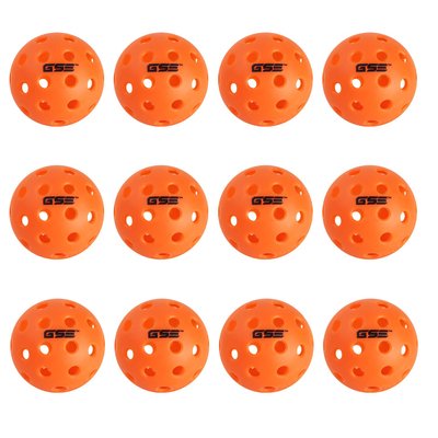 GSE Games & Sports Expert - 12-Pack of Outdoor Pickleball Balls Set, USAPA Standard 40 Holes Pickle Balls - Orange