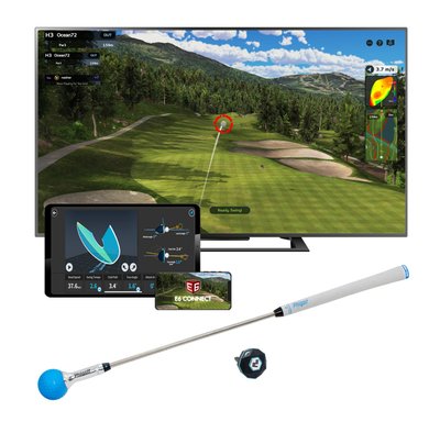 Phigolf – 2 Flex – Home Golf Game Simulator with Retractable Swing Trainer – Blue