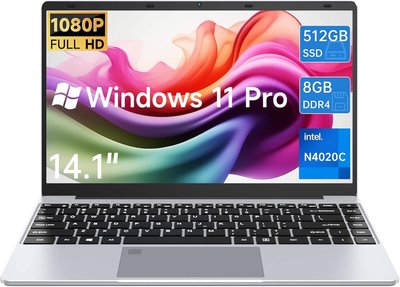 Gezoon - 14.1 inch Laptop Computer, 8GB RAM 512GB SSD, Celeron N4020C Processor(Beat N4020), Thin & Portable Laptop Computer - Gray