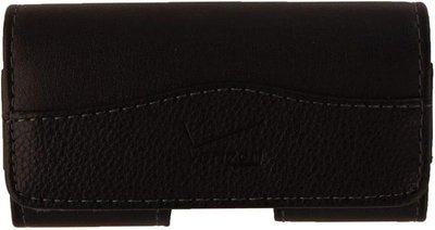 Verizon - Universal Leather Pouch with Belt Clip fits Most Phones Up to 3.5" | Color: - Black