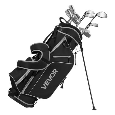 VEVOR - Golf Club Set, 12 Pieces Men's Golf with 460CC #1 Driver, #3 & 5 Fairway Wood, #4 Hybrid, #5/#6/#7/#8/#9/#PW/#SW Irons - Black