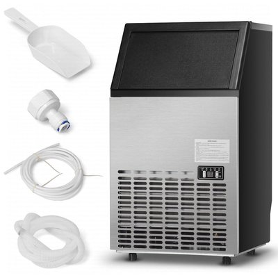 Costway Commercial Ice Maker 54 Kg/24H Stainless Steel Ice Machine With 16 Kg Storage Capacity