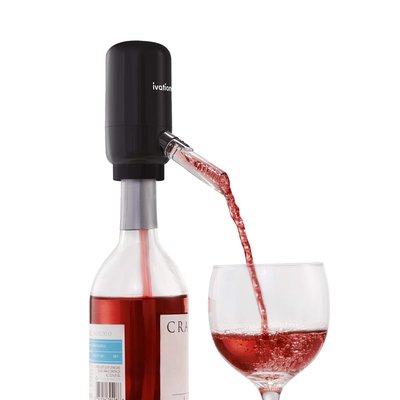 Ivation - Wine Aerator & Wine Dispenser with Flexible Tube, Battery-Operated Wine Aerator Pourer Spout - Black