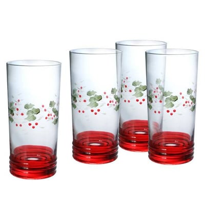 Pfaltzgraff 4-Piece 20 oz Winterberry Cooler Glasses Set