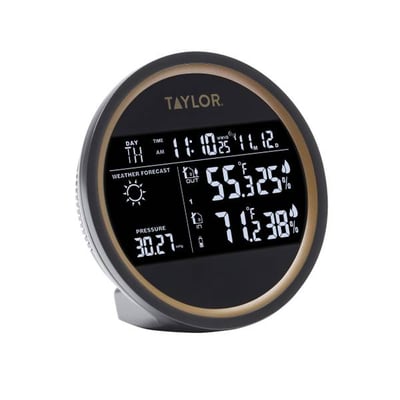 Taylor Digital Indoor/Outdoor Round Weather Forecaster
