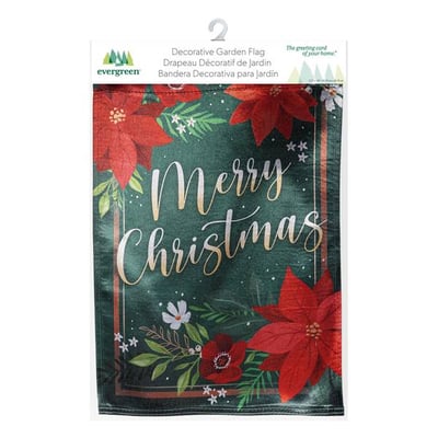 Evergreen Enterprises Floral Merry Christmas Lustre Garden Flag