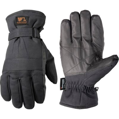 Wells Lamont Men's Insulated Duck Fabric Black Winter Gloves