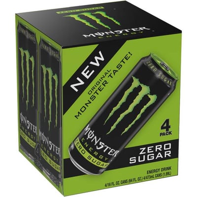 Monster Energy 4-Pack Absolutely Zero Sugar Energy Drink