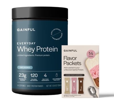 Gainful Whey Protein Powder with Choice of Flavor Sticks
