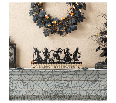 Glitzhome 18L Halloween Dancing Witch Countdown Table Sign