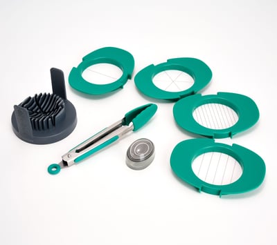 Prepology 5-Piece Egg Slicer Set with Timer and Mini Tongs