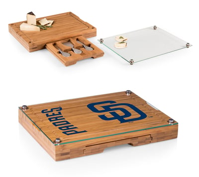 Toscana MLB Concerto Glass Top Cheese Cutting Board & T ools Set