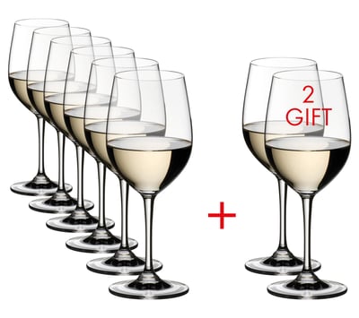 RIEDEL Set of (8) Vinum Viognier/Chardonnay Win Glasses