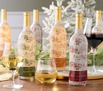 SH 12/8 Vino Voyage Holiday Wrapped Bottles 12Btl Wine Set
