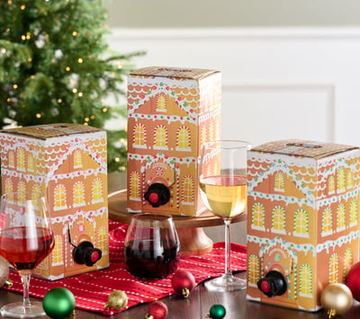 SH11/10 Vino Voyage Gingerbread House (3)3LBoxes of Wine