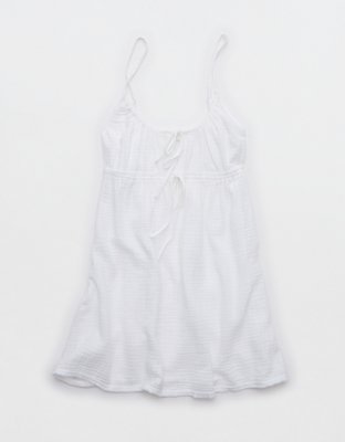 Aerie Tie Front Coverup Dress Women's White L