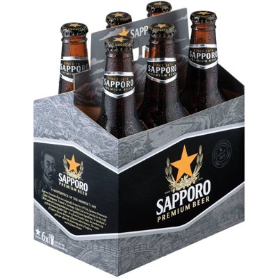 Sapporo Premium Lager Beer, 12 fl. oz. bottle, 6 pk.