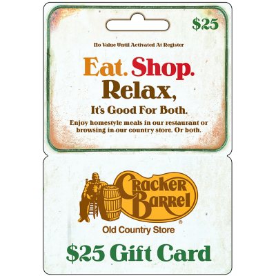 Cracker Barrel $25 Gift Card