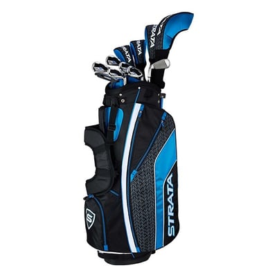Callaway Men’s Strata Ultimate Complete Golf Set 2Wds/2Hyb/#6-PW; SW/Putter/Bag Graphite/Steel Black/Blue Uniflex Right