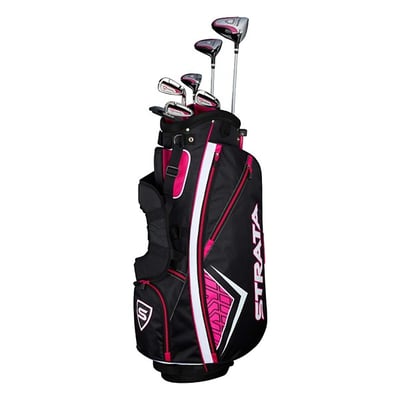 Callaway Ladies Strata Complete Golf Set 3 Wds/3 Irns/Putter/Bag Graphite Black/Pink Right